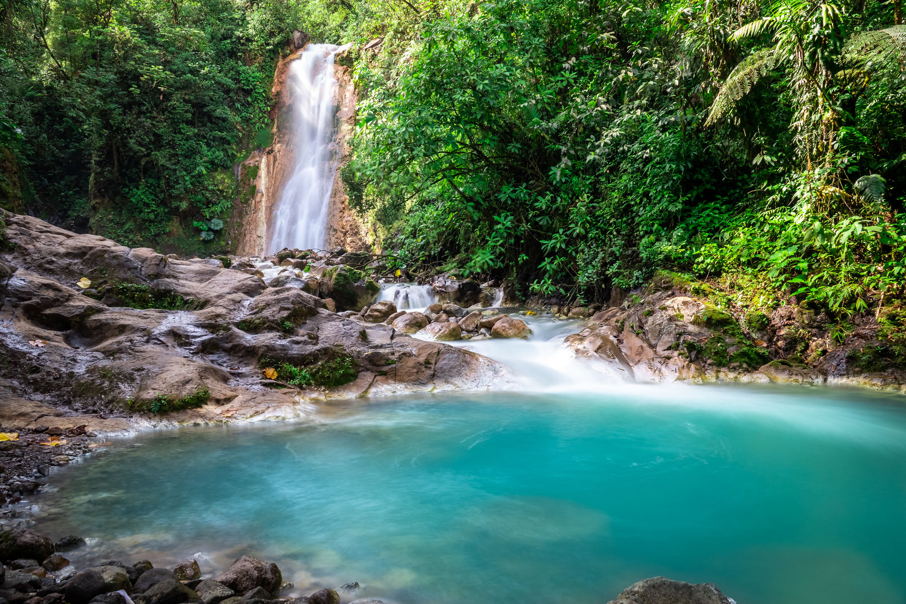 Blue,Falls,Of,Costa,Rica,,Natural,Landscape,At,Bajos,Del